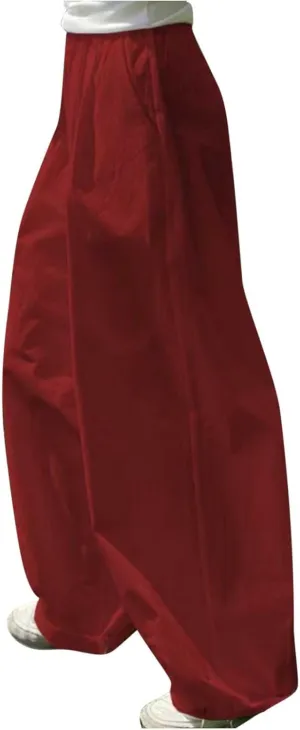 Women's Baggy Linen Pants Summer Casual Wide Leg Palazzo Trousers High Waisted Relax Fit Lantern Slacks with Pockets