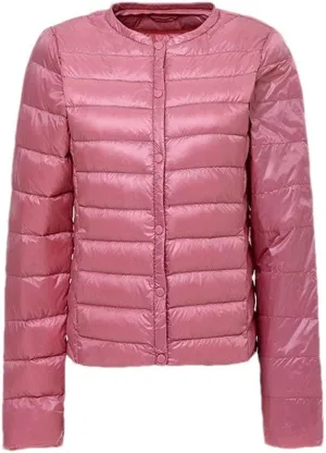 Women's Down Jacket Portable Thin Down Jacket Collarless Down Jacket Down Jacket Lightweight Jacket