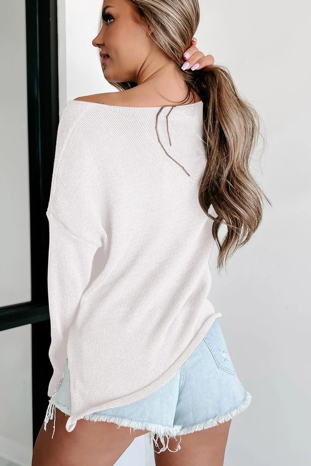 Womens Fashion 2025 Champagne Please Graphic Long Sleeve Pullover Sweater Loose Crewneck Knitted Sweatshirt Tops