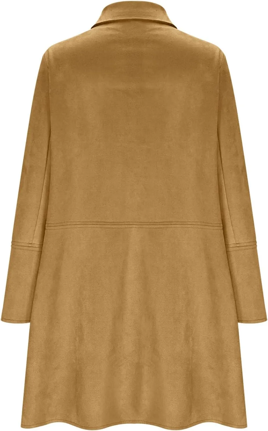 Women's Faux Suede Trench Coat Jacket Classic Fall Winter Lapel Collar Single Breasted Overcoat Overcoat Outerwear
