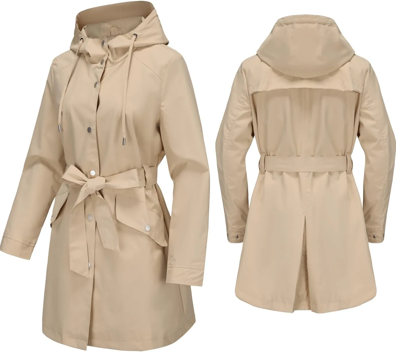 Women's Lightweight Anorak Utility Jacket Button Down Spring Waterproof Coat Fall Casual Hoodies