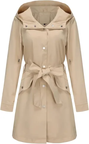 Women's Lightweight Anorak Utility Jacket Button Down Spring Waterproof Coat Fall Casual Hoodies