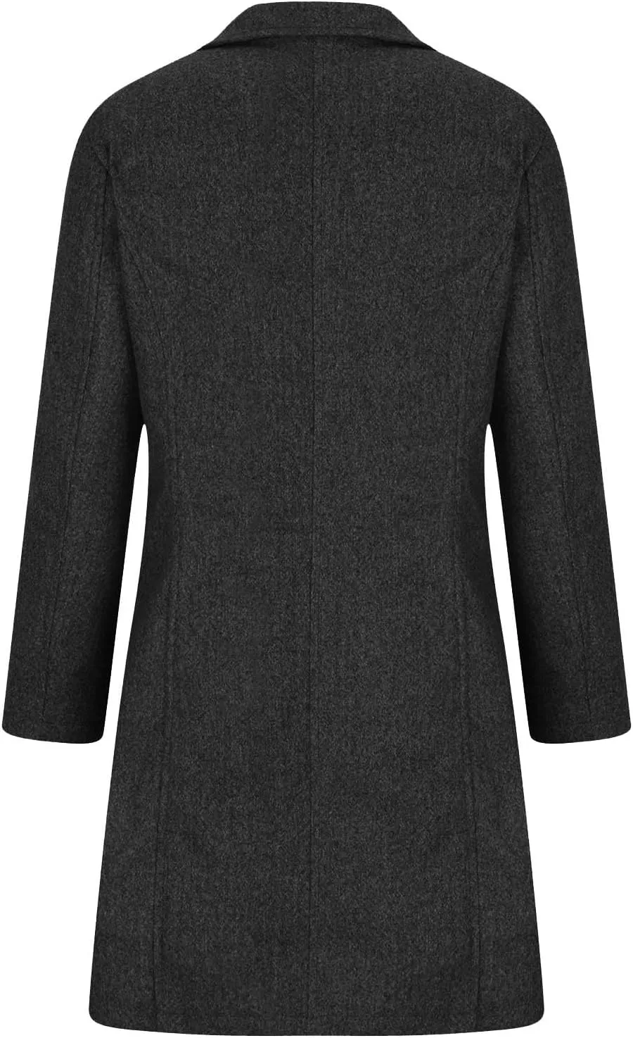 Womens Pea Coat Winter Fall Classic Button Down Stand Collar Peacoat Dressy Casual Elegant Trench Coat with Pocket