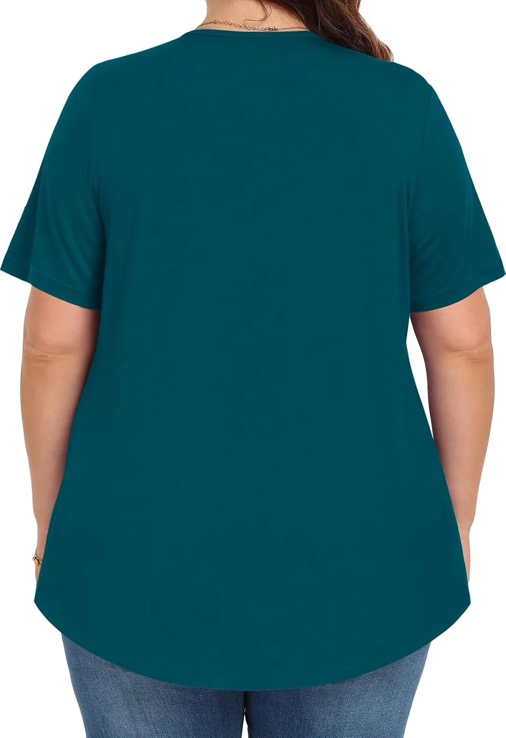 Womens Plus Size Tops Summer Shirts Tunic Short Sleeve Crew Neck Loose Fit Blouse 1X-5X
