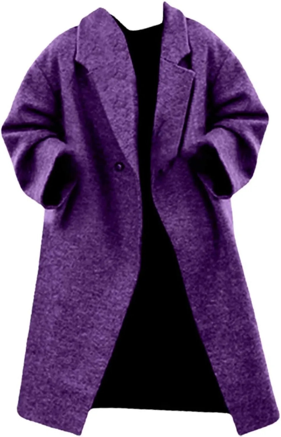 Women's Reversible Plaid Wool Blend Overcoat Fleece Notched Collar Double Breasted Pea Coat