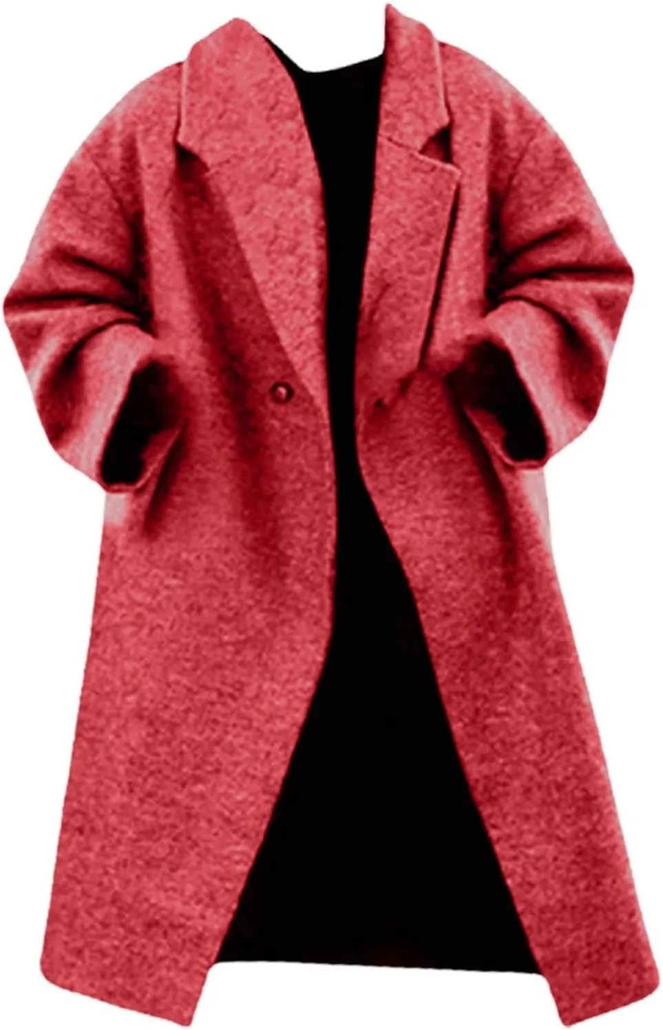 Women's Reversible Plaid Wool Blend Overcoat Fleece Notched Collar Double Breasted Pea Coat