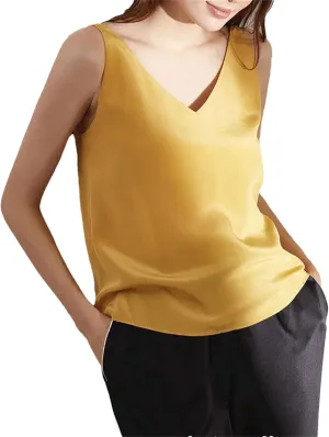 Womens Silk Satin Tank Top Spaghetti Strap Tank Top Sexy Camisole Tops for Women