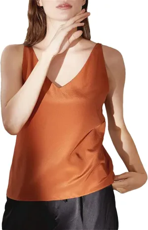 Womens Silk Satin Tank Top Spaghetti Strap Tank Top Sexy Camisole Tops for Women