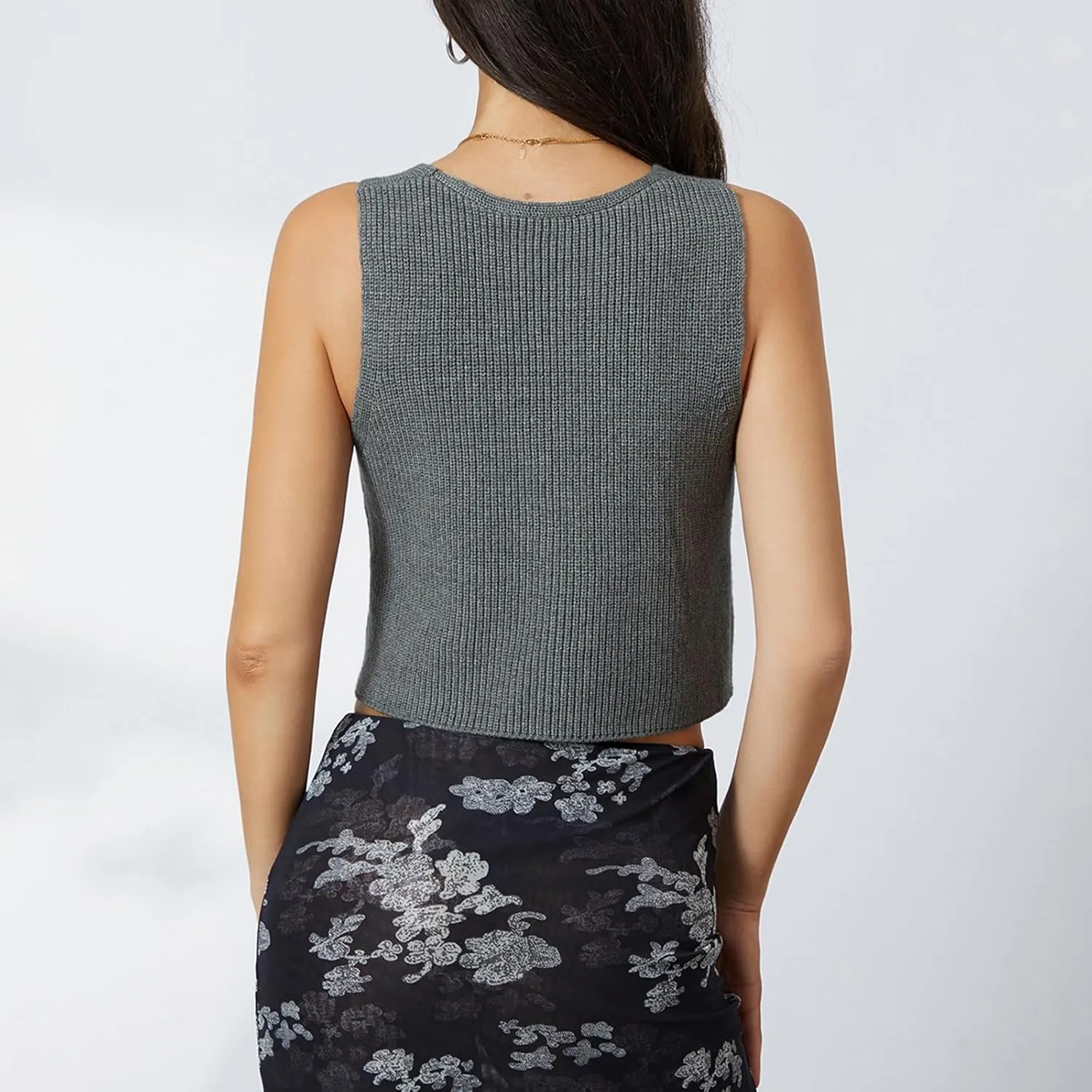 Women's Sleeveless Sweater Vest Knit V Neck Button Going Out Tops Casual Spring Summer Waistcoat Cardigan