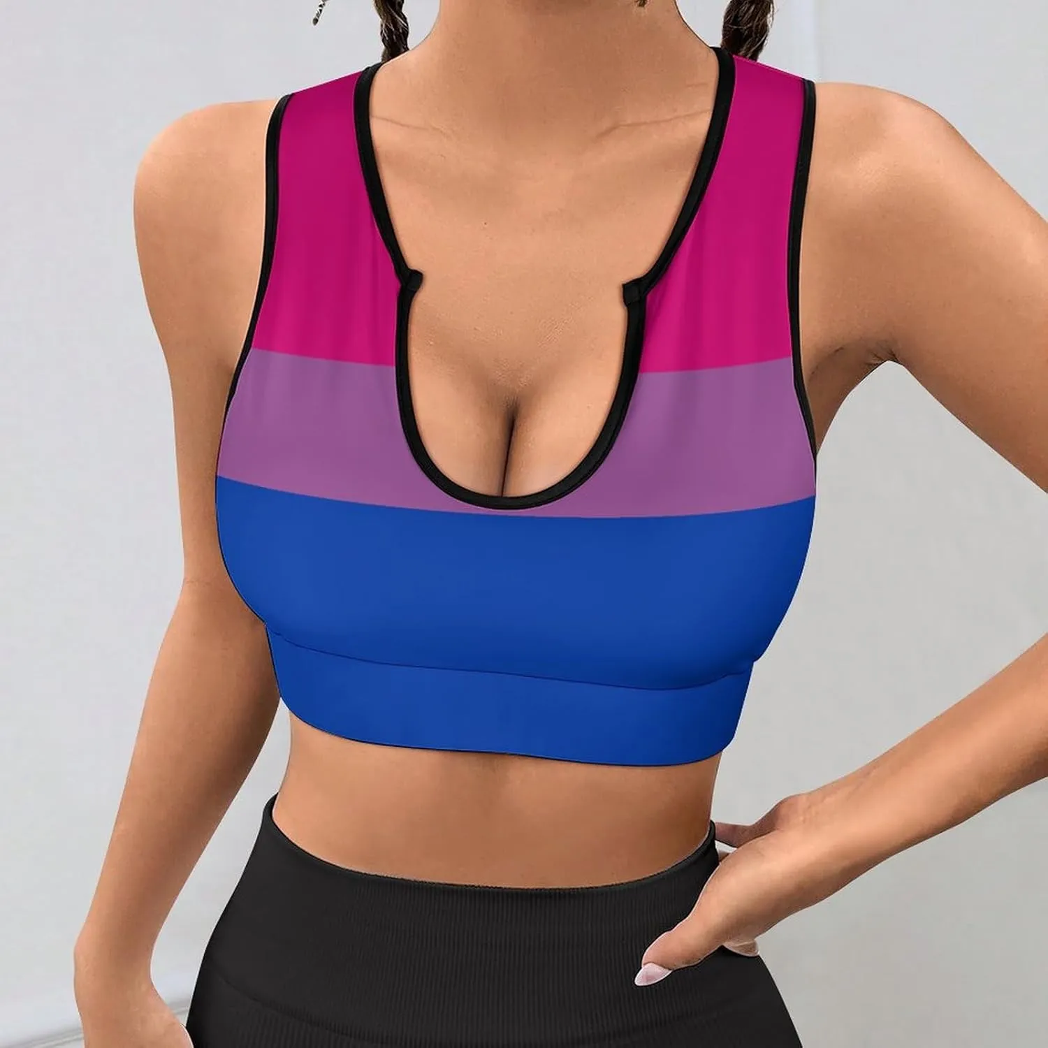 Women's Sport Tank Top Sports Bra Workout Yoga Vest Chicago-City Flag Yoga Top