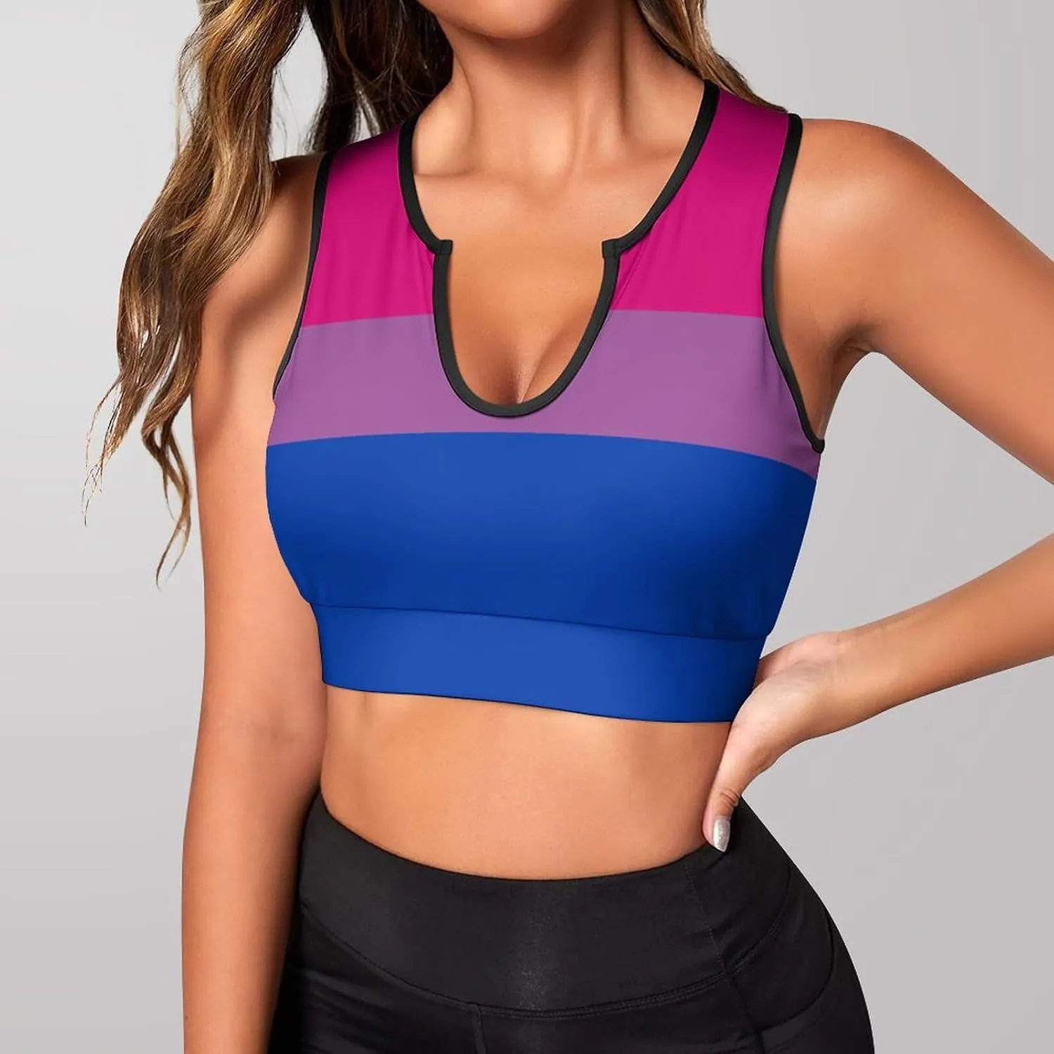 Women's Sport Tank Top Sports Bra Workout Yoga Vest Chicago-City Flag Yoga Top