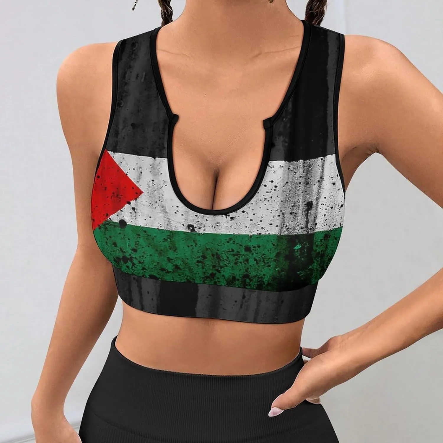 Women's Sport Tank Top Sports Bra Workout Yoga Vest Chicago-City Flag Yoga Top