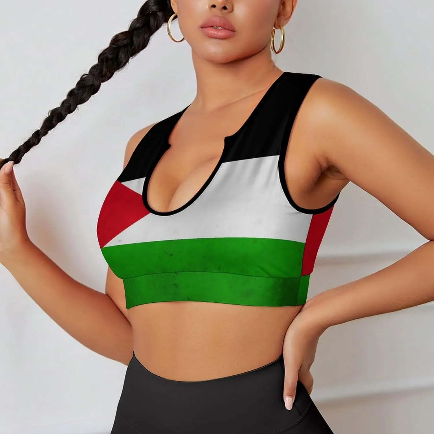 Women's Sport Tank Top Sports Bra Workout Yoga Vest Chicago-City Flag Yoga Top
