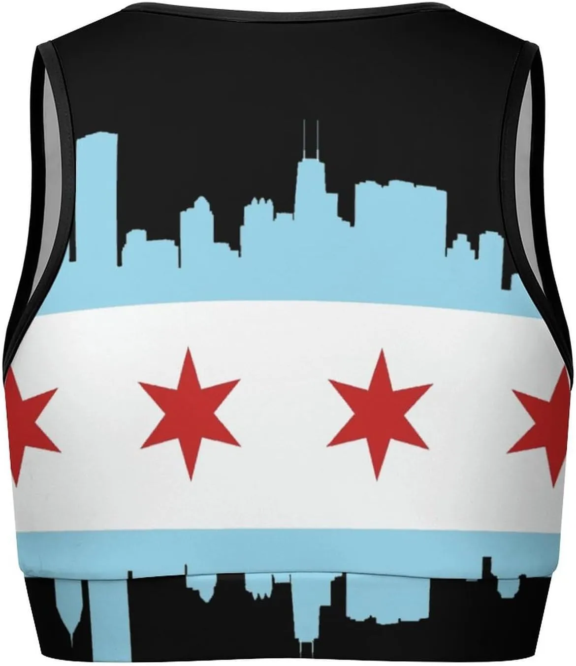 Women's Sport Tank Top Sports Bra Workout Yoga Vest Chicago-City Flag Yoga Top