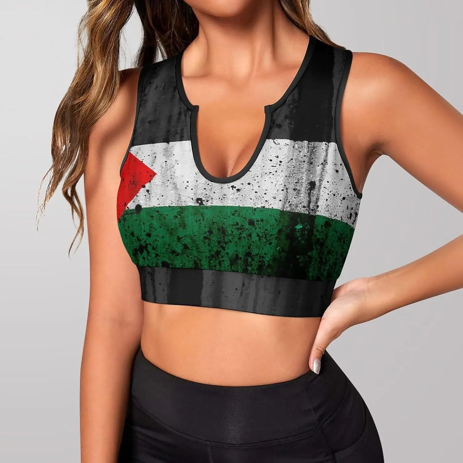Women's Sport Tank Top Sports Bra Workout Yoga Vest Chicago-City Flag Yoga Top