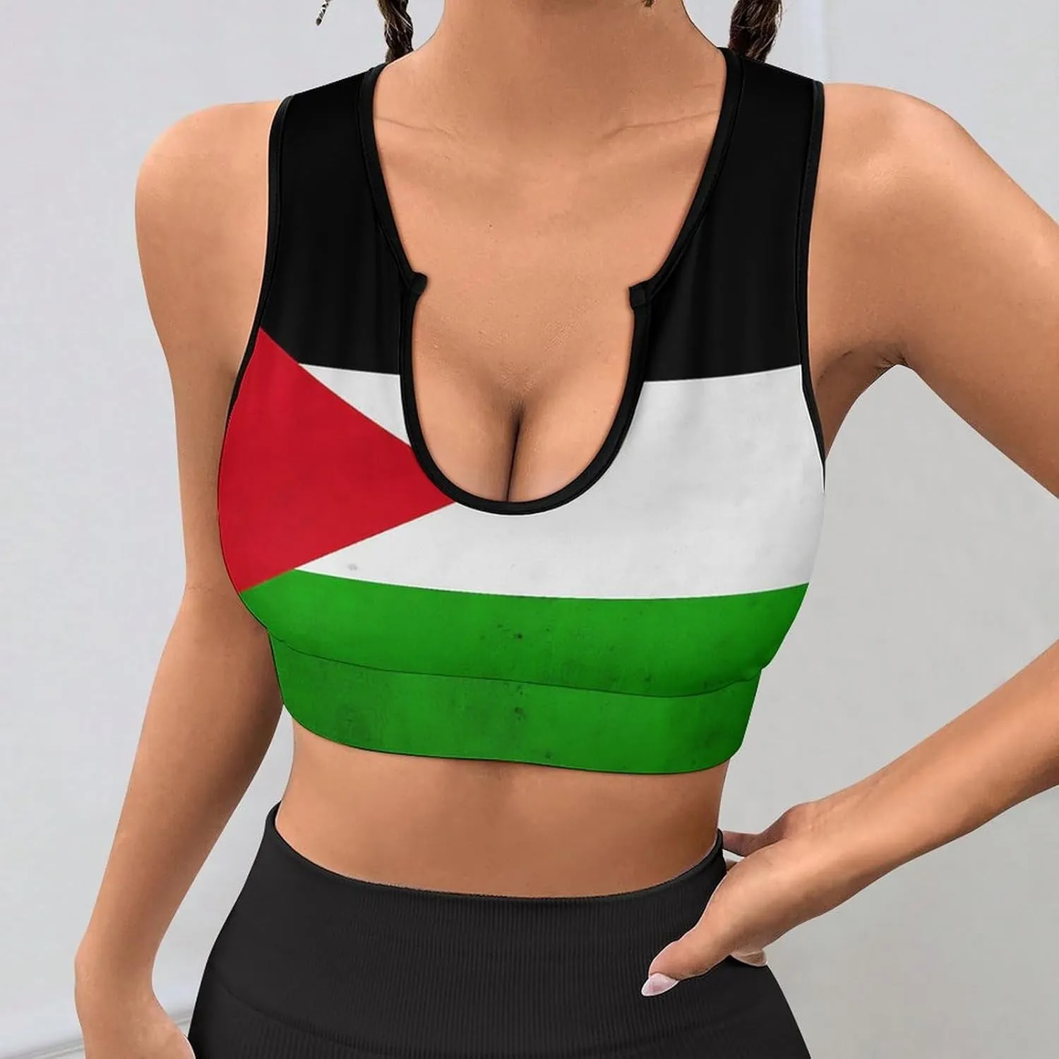 Women's Sport Tank Top Sports Bra Workout Yoga Vest Chicago-City Flag Yoga Top