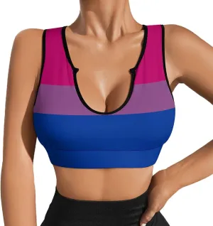 Women's Sport Tank Top Sports Bra Workout Yoga Vest Chicago-City Flag Yoga Top