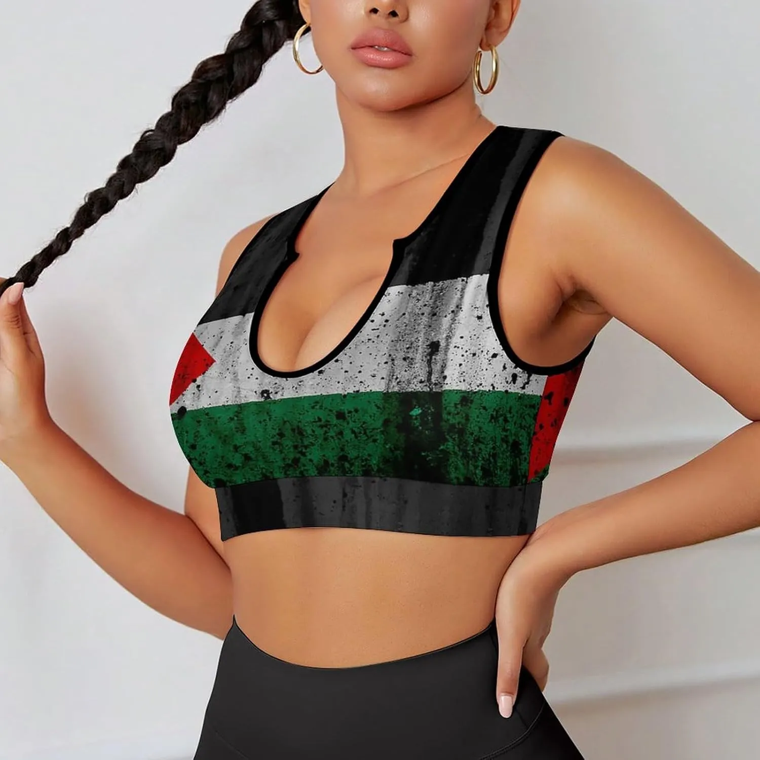 Women's Sport Tank Top Sports Bra Workout Yoga Vest Chicago-City Flag Yoga Top