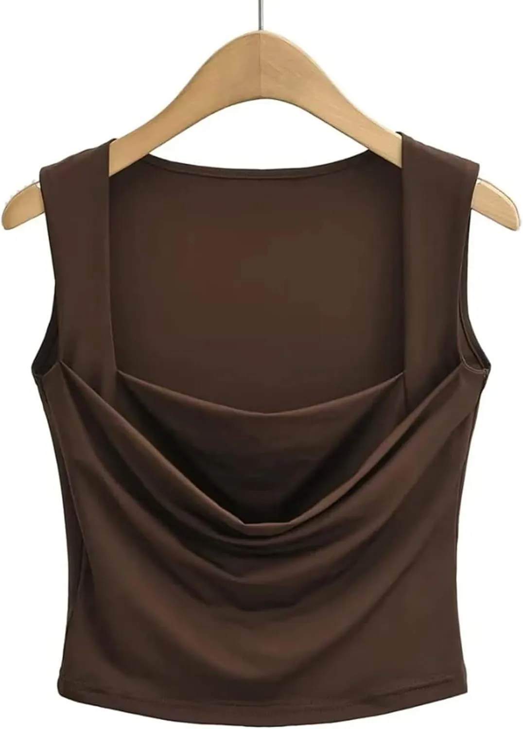 Womens Square Neck Crop Top Y2k Fashion Sleeveless Streetwear Casual Slim Fitted Camisole Top