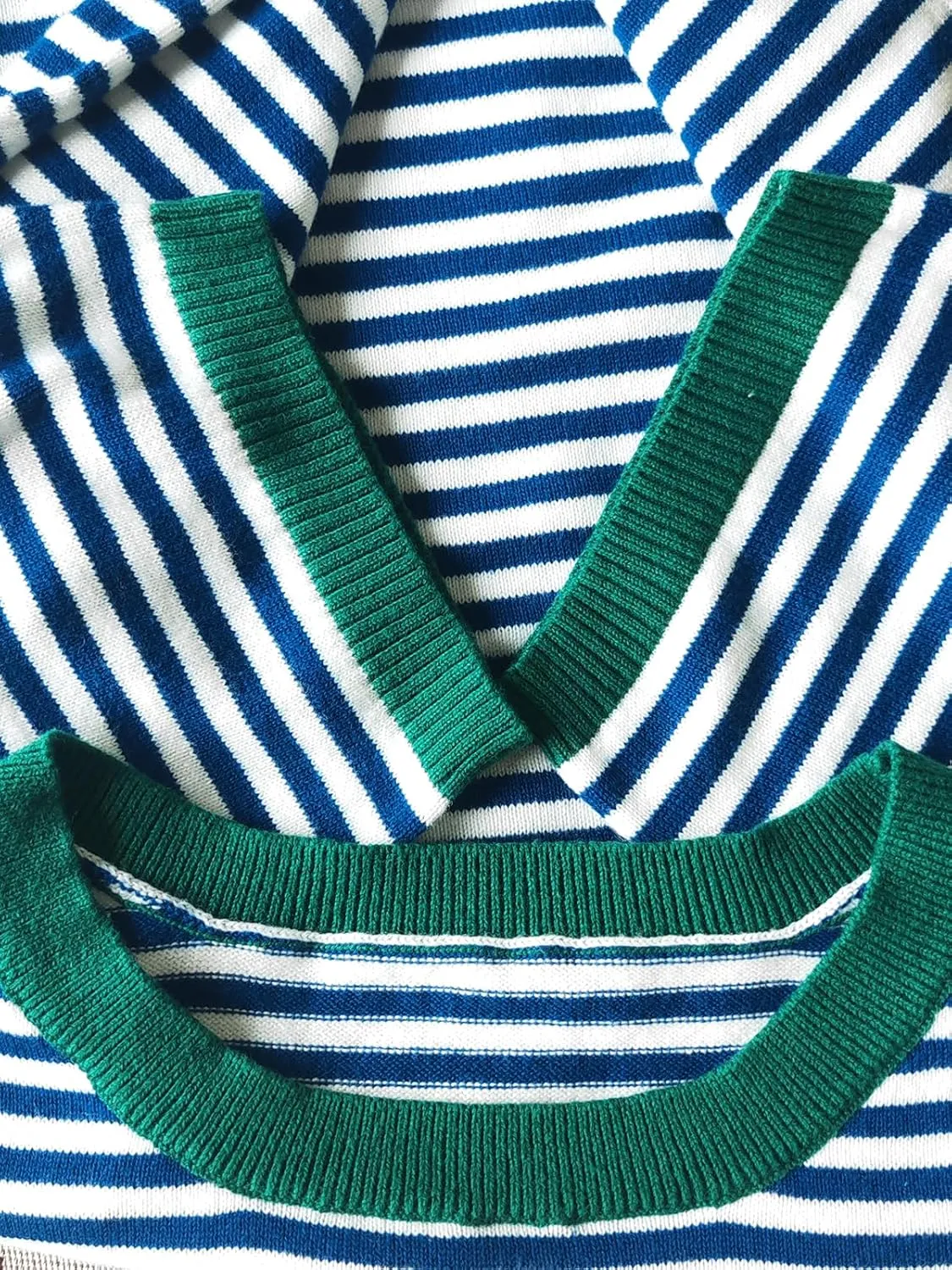 Womens Sweaters Casual Crewneck Short Sleeve Striped Color Block Knitted Cotton Trendy Pullover Sweater Tops