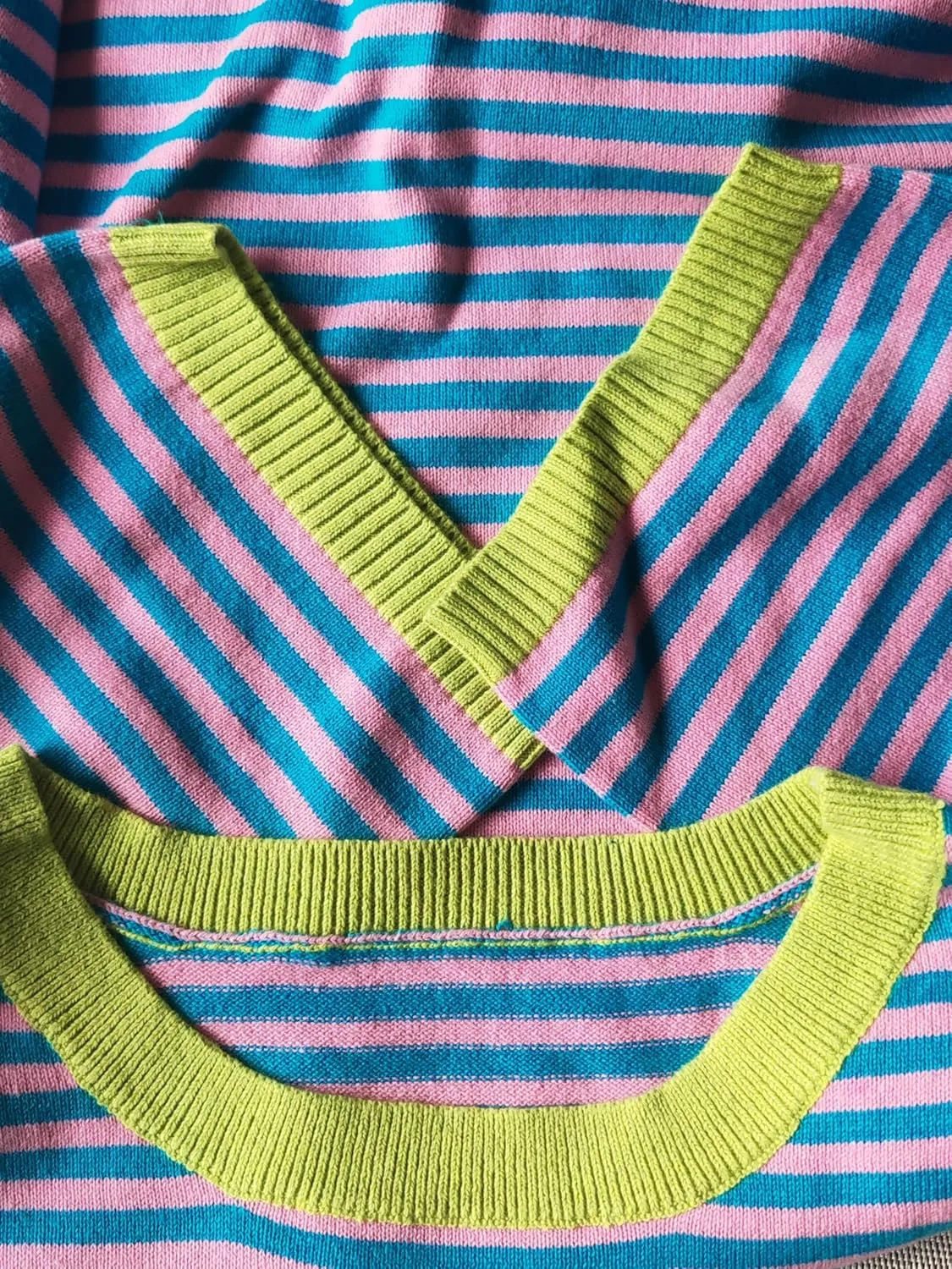 Womens Sweaters Casual Crewneck Short Sleeve Striped Color Block Knitted Cotton Trendy Pullover Sweater Tops