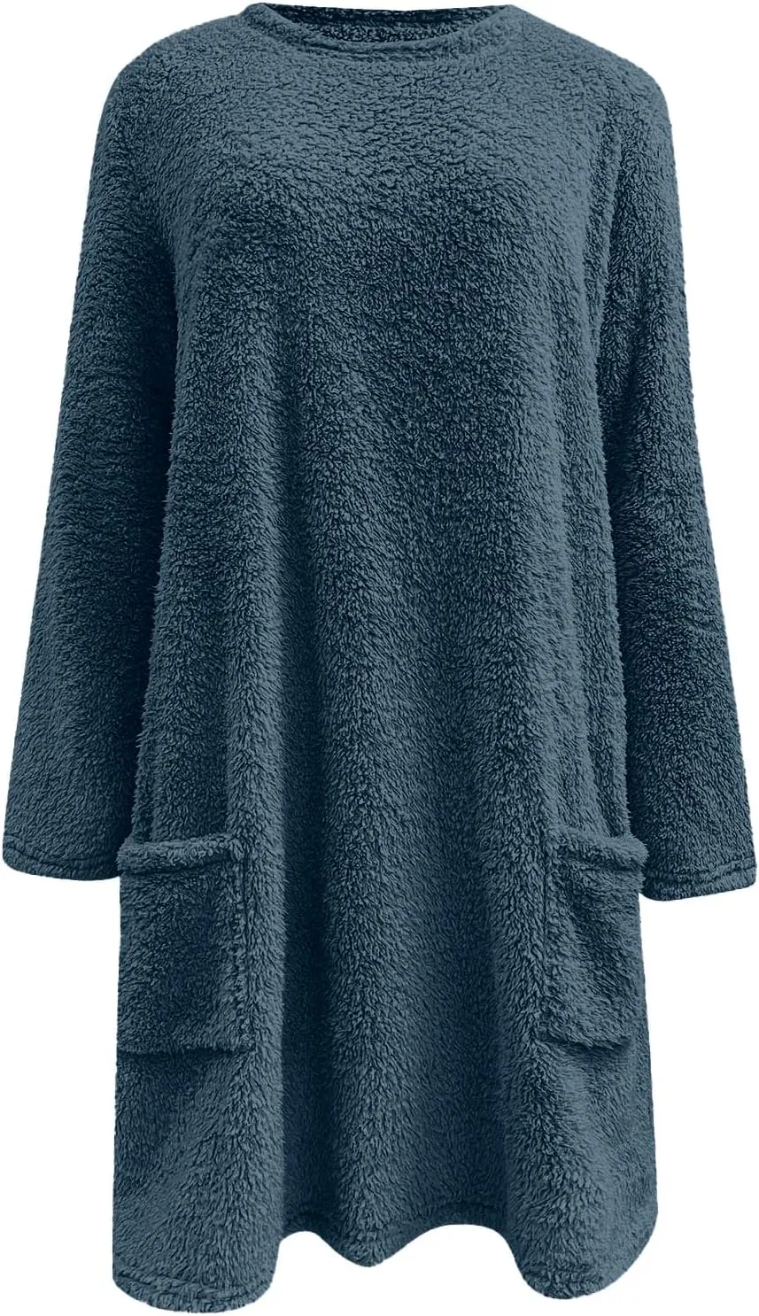 Women's Winter Coats Plus Size Sweaters Cute Tops with Pockets Warm Sweater Tops Trench Pullover Sweaters for Women