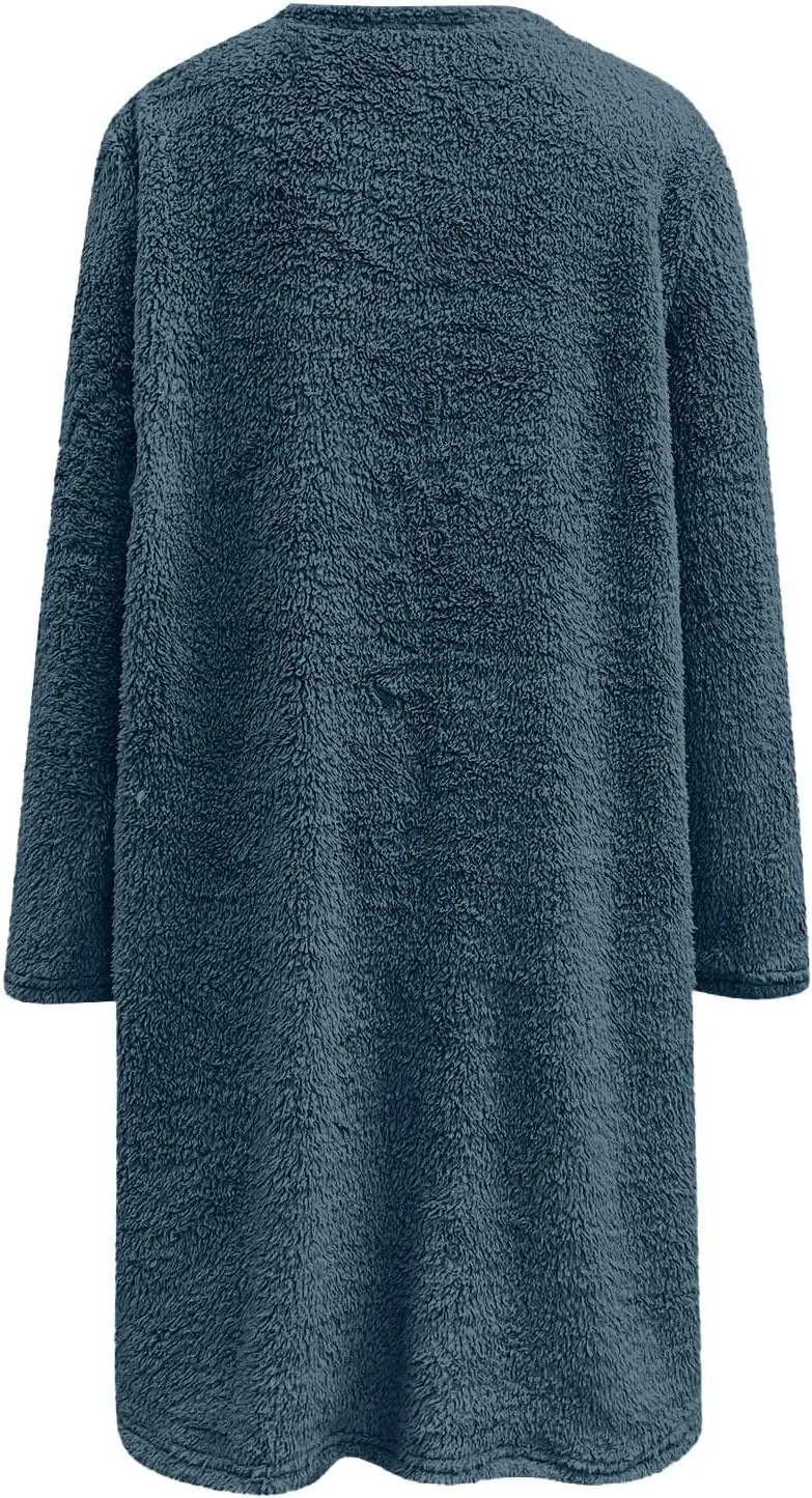 Women's Winter Coats Plus Size Sweaters Cute Tops with Pockets Warm Sweater Tops Trench Pullover Sweaters for Women