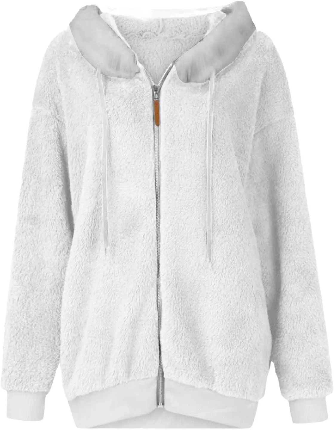 Womens Winter Thick Coat Hooded Zip Casual Outwear Insulated Slim Soft Fleece Jacket with Pocket Daily Outdoor Clothes