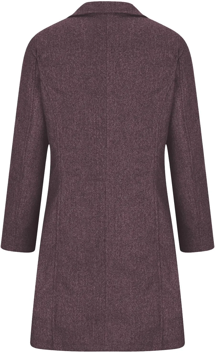 Women's Wool Pea Coat Mid Length Button Down Cardigan Fashion Overcoat Winter Casual Warm Fleece Trench Coat