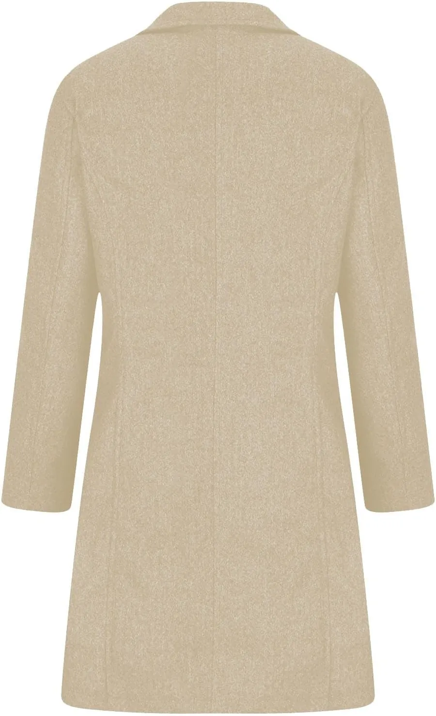 Women's Wool Pea Coat Mid Length Button Down Cardigan Fashion Overcoat Winter Casual Warm Fleece Trench Coat