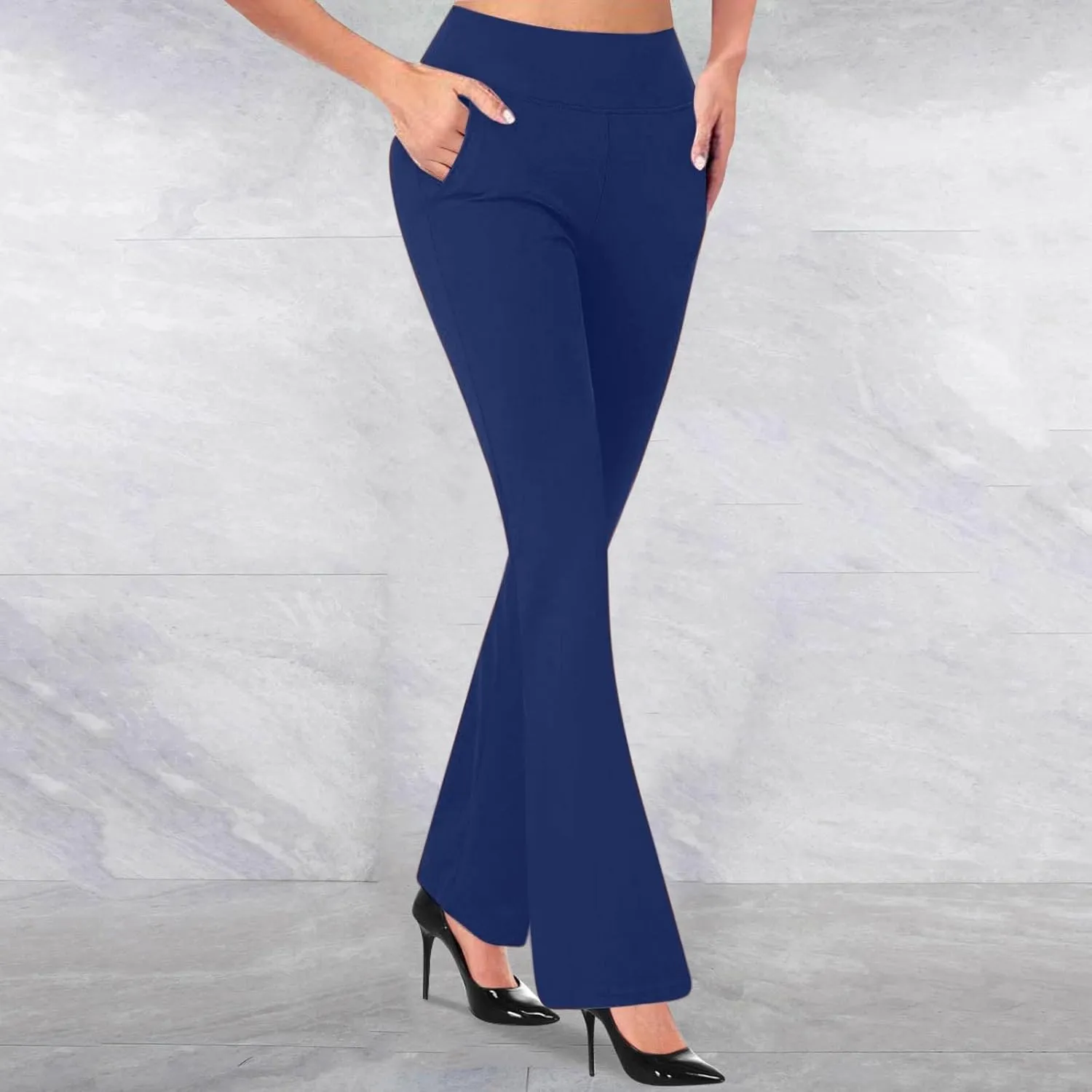 Work Slacks for Women 2025 Knit High Waist Office Dress Petite Yoga Pants Business Casual Pant Trousers Pantalones