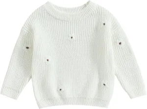 YINGISFITM Toddler Infant Baby Girl Boy Knit Sweater Cable Knitted Sweaters Long Sleeve Sweatshirt Fall Winter Clothes Outfit