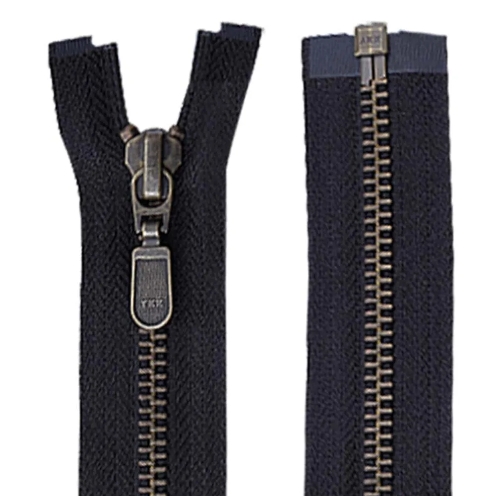 YKK- #5 Vintage Style Antique Brass YKK Metal Zipper