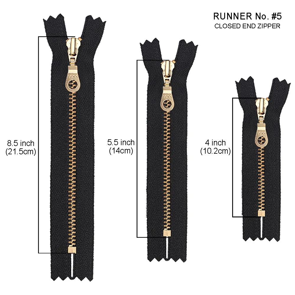 YKK- Premium #5 Gold Fancy YKK Zipper for Clothing
