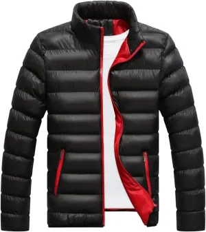 Ymosrh Men's Winter Jackets Packable Lightweight Water Resistant Puffer Down Alternative Jacket Mens, M-2XL