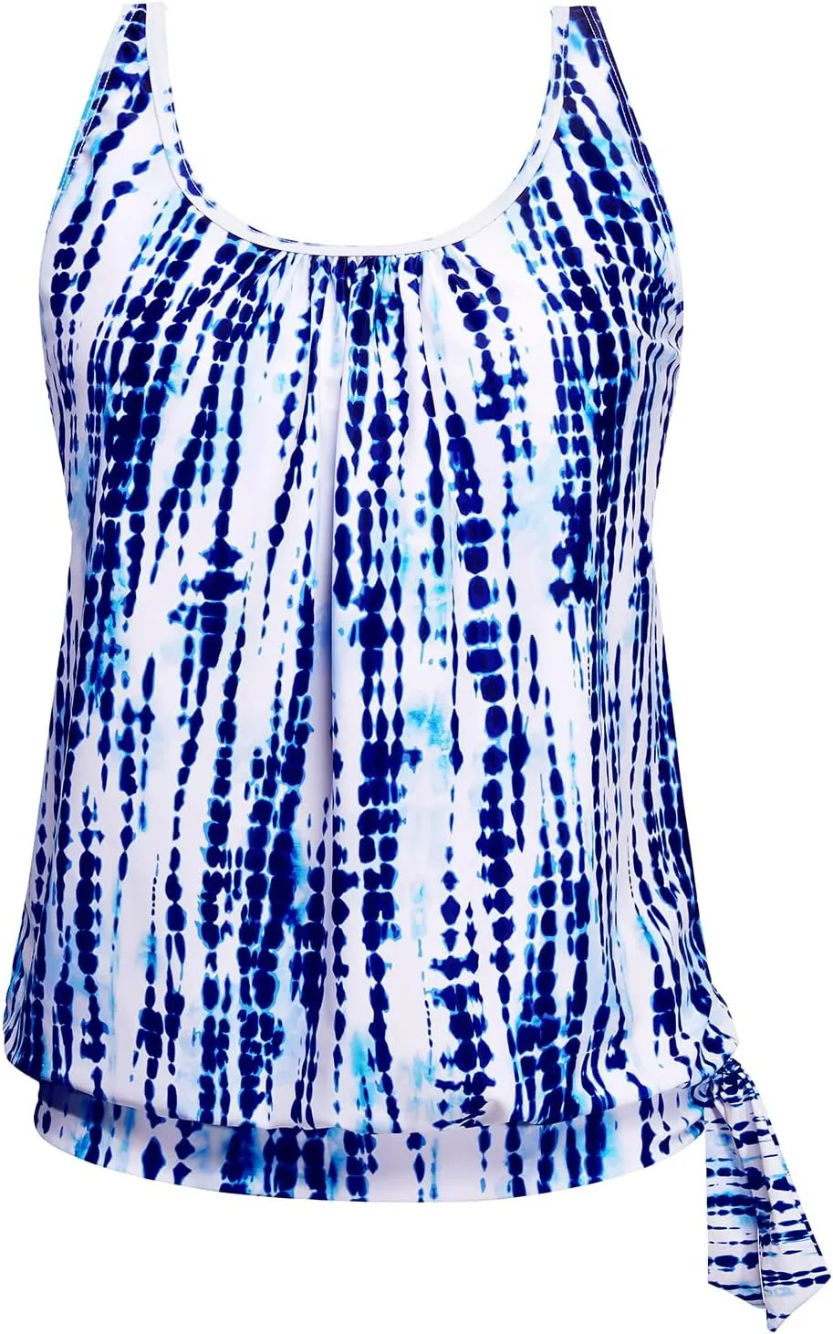Yonique Women's Blouson Tankini Top - Loose Fit Modest Swim Top