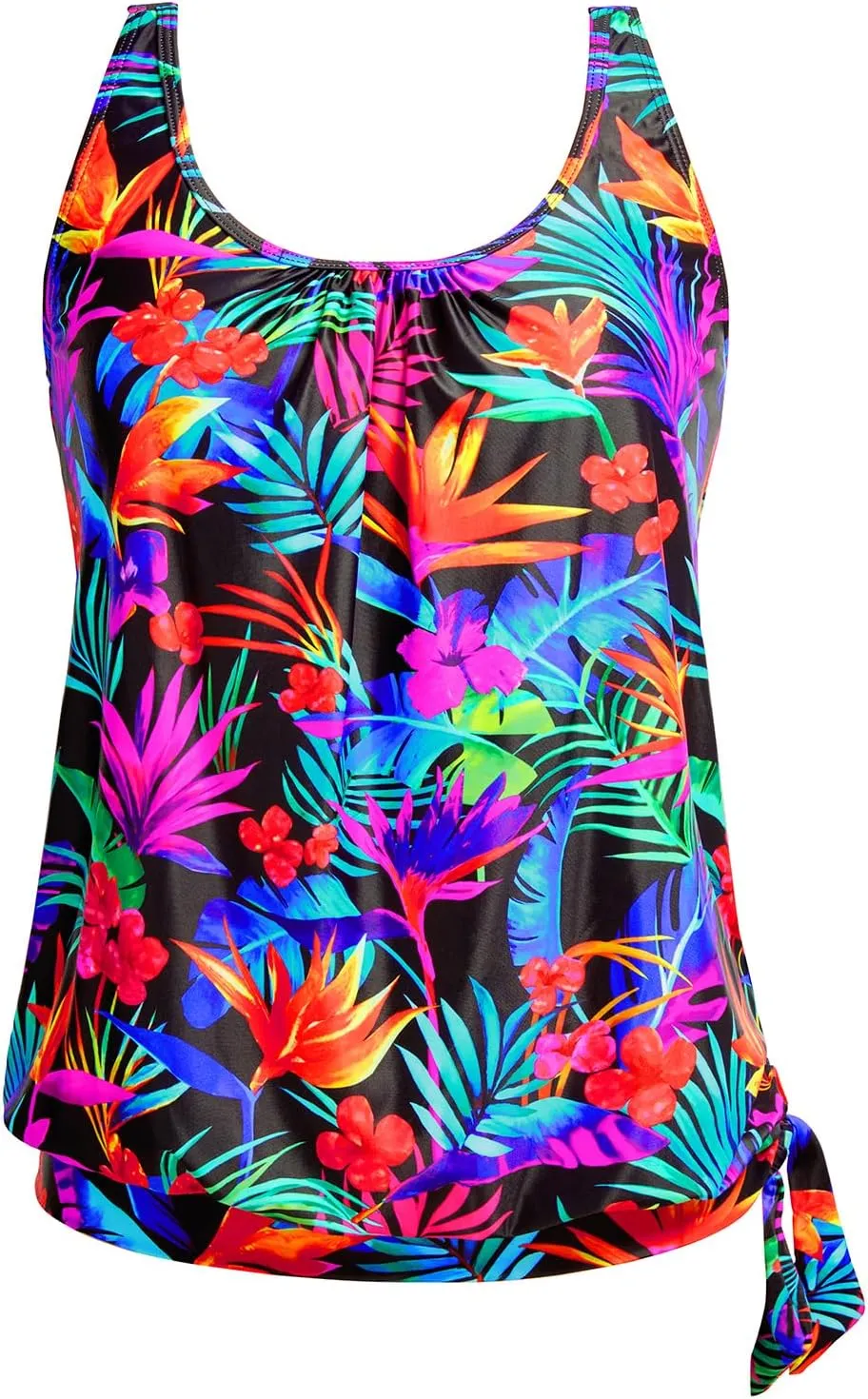 Yonique Women's Blouson Tankini Top - Loose Fit Modest Swim Top