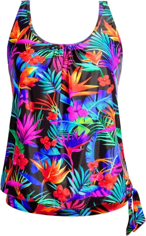 Yonique Women's Blouson Tankini Top - Loose Fit Modest Swim Top