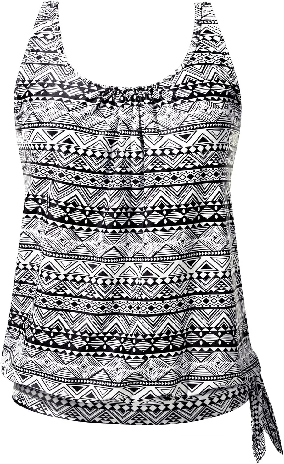 Yonique Women's Blouson Tankini Top - Loose Fit Modest Swim Top