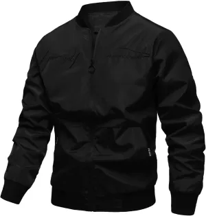 ZEFOTIM Mens Casual Jacket Tall and Big Zip Up Sweatshirt Graphic Big Outdoor Coats with Pockets