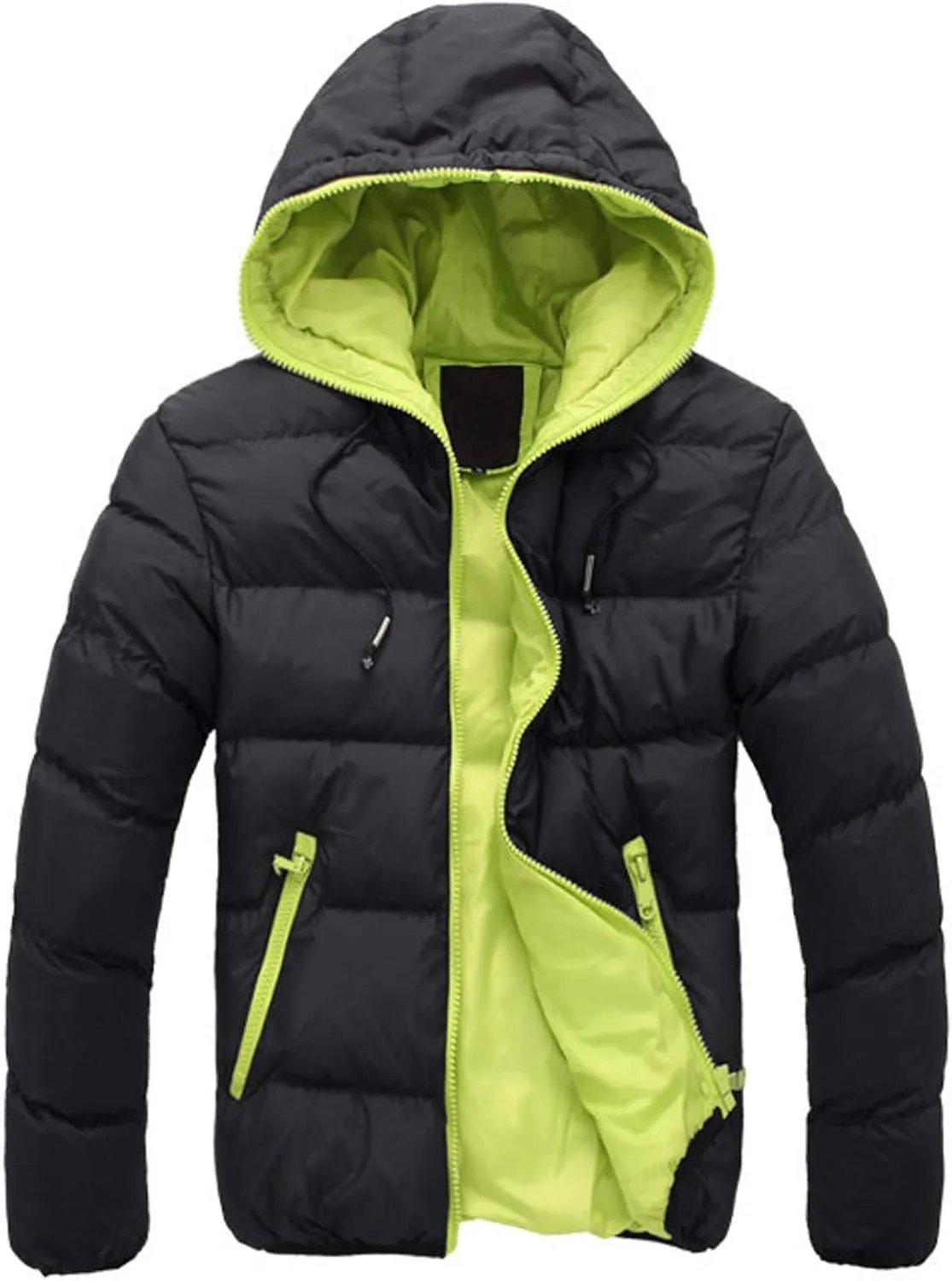 Zipper Winter Coat Cotton-padded Casual Jacket Hoodie Color Men's Collision Men's Coats & Fashion Jacket Men